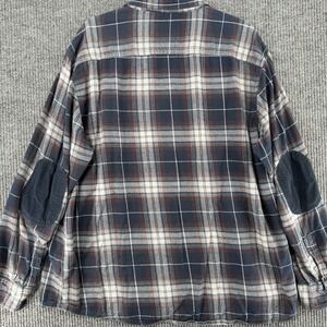 Angelo Litrico Flannel Shirt Mens 3XL Plaid Elbow Patch Workwear Auth Vintage